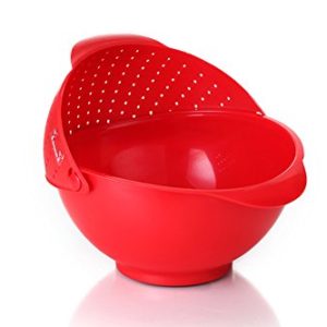 Xtore® Large Foldable Rice Fruits Vegetable Pulses Noodles Washing Colander/Sieve | Strainer – (Pack of 1, Assorted Color)