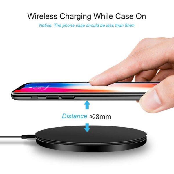 Xtore® Universal Qi- Certified Wireless Charger with Metal Frame | 10 W Output Rating | with Smart LED Indicator | Comes with Charging Cable - Image 2