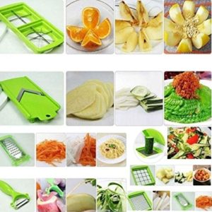 Xtore® 12 pc High Quality Vegetable Slicer Plus | 12 Attachment (6 Blades) | Cutter | Slicer | Recipe CD | Premium Quality | Best Quality in Market (Set of 12)