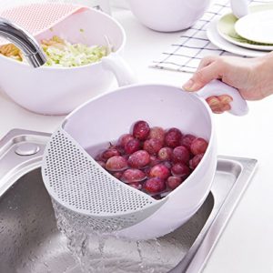 Xtore® Rice Pulses Fruits Vegetable Noodles Pasta Colander with Handle | Strainer | Works Without Damage Even with hot Rice/Noodles |Premium Quality