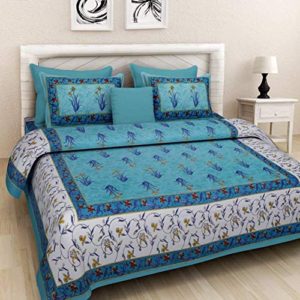 LIFEHAXTORE® Xtore Traditional Jaipuri Print King Size Double Bed Sheet with 2 Pillow Covers (100% Cotton)