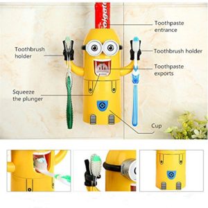 Xtore™ Minion Automatic Toothpaste Dispenser | with Cup | Brush Holder | Xtore Guarantee