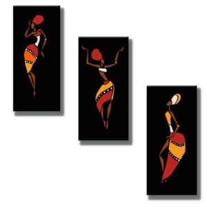 Xtore African Lady Framed Canvas Painting for Home...