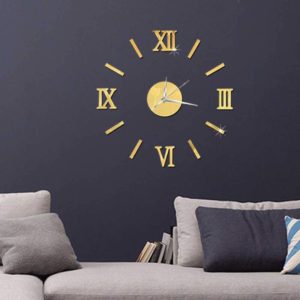 LIFEHAXTORE Acrylic DIY Non-ticking Wall Clock (Go...