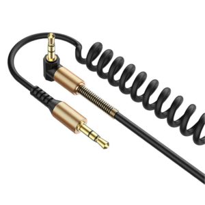 Xtore Copper 3.5 mm Aux Coiled Cable Design for Music System, TV, Car