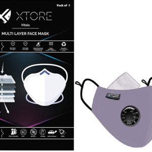 Xtore Viroarmour N-95 FDA CE Certified Antipollution mask | Reusable | Washable | Pack of 1 (Smokey Gray)