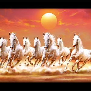 LIFEHAXTORE Seven Lucky Running Vastu Horses Art F...