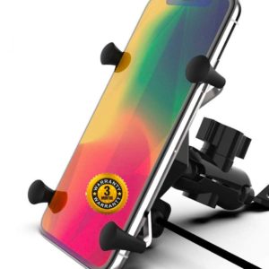 LIFEHAXTORE® Xtore Universal Bike Mobile Phone Holder with 360° Rotation | Fits All Smartphones (Black)