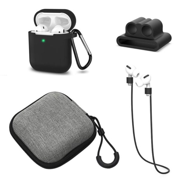 Xtore 5 in 1 Protective Scratch/Water Resistant Case Compatible with Airpods 1st/2nd Gen (Pack of 5 Items)