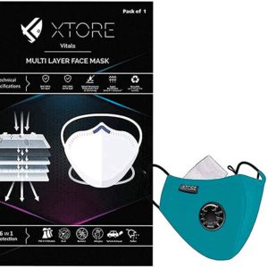 Xtore Viroarmour N-95 FDA CE Certified Antipollution mask | Reusable | Washable | Pack of 1 (Sea Green)