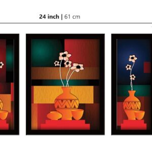 LIFEHAXTORE® Xtore Lucky Red Modern Art Framed Fl...