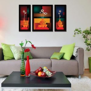 LIFEHAXTORE® Xtore Lucky Red Modern Art Framed Fl...