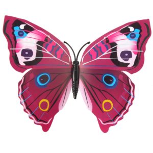 12pcs 3D Home Decor Butterfly | 3D Premium Plastic Build Beautiful Decor Item | Comes with Sticking pad Product (Set of 12) (Magenta Pink)