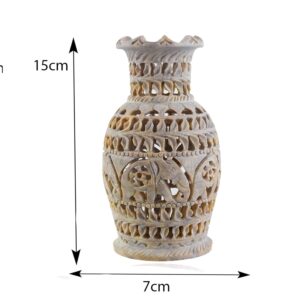 XTORE Jaali Work Marble Flower Vase for Home Decoration | Gift Item | Birthday | Anniversary | Corporate Gift