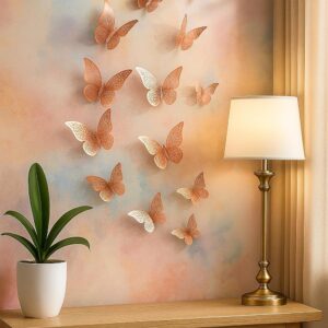 Xtore® 12pcs 3D Metallic Finish Home Decor Butter...