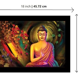 LIFEHAXTORE® Xtore Enlighten Buddha Art Framed Painting | Ready to Hang (Wood, 12inch x 18 inch)