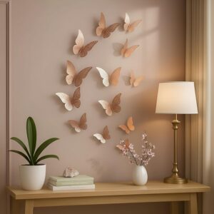 Xtore® 12pcs 3D Metallic Finish Home Decor Butter...