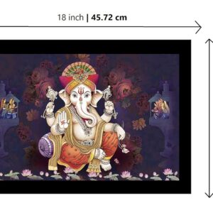 LIFEHAXTORE® Xtore Lucky Padgi Ganesha Art Framed Painting | Ready to Hang (Wood, 12inch x 18 inch)