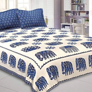 LIFEHAXTORE Xtore Traditional Jaipuri Print King Size Double Bed Sheet with 2 Pillow Covers (100% Cotton)