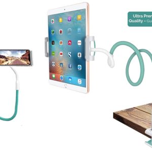Xtore Extra Long Universal Mobile and Tablet Holder with 360° Rotation | for Bed, Table, Kitchen, Bathroom | Compatible with Mobiles/Tablets Upto 12.9 inch (Sea Green)