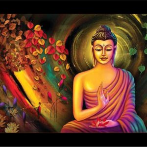 LIFEHAXTORE® Xtore Enlighten Buddha Art Framed Painting | Ready to Hang (Wood, 12inch x 18 inch)