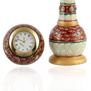 XTORE Ethnic Gold Finish Meenakari Work Marble Pil...