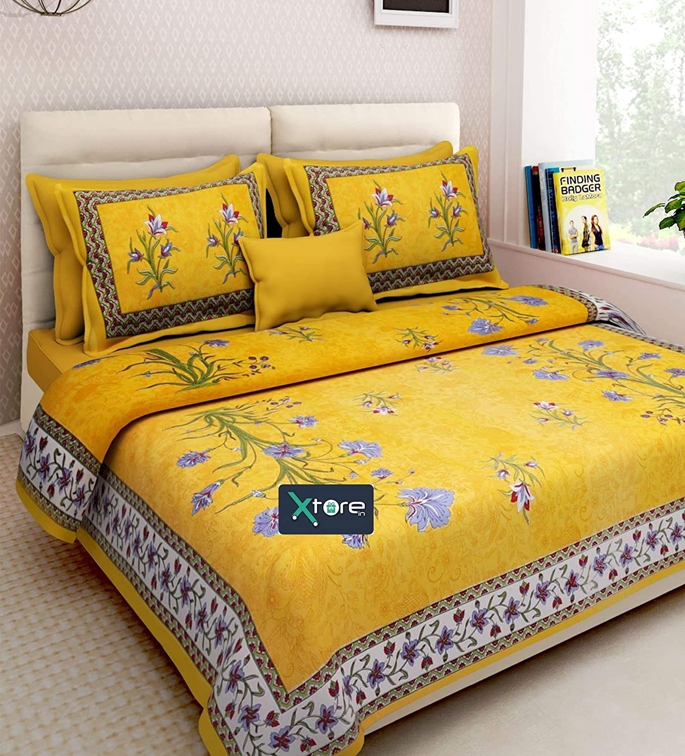 Cotton Traditional Jaipuri Print King, What Is King Size Bedsheet In Cm