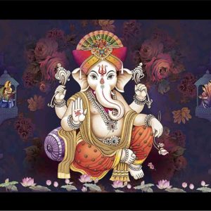 LIFEHAXTORE® Xtore Lucky Padgi Ganesha Art Framed Painting | Ready to Hang (Wood, 12inch x 18 inch)
