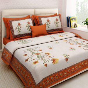 LIFEHAXTORE Cotton 300 TC Bedsheet (King_Multicolour)