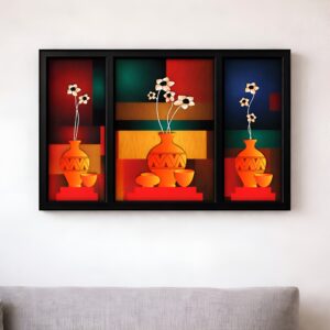 LIFEHAXTORE® Xtore Lucky Red Modern Art Framed Fl...