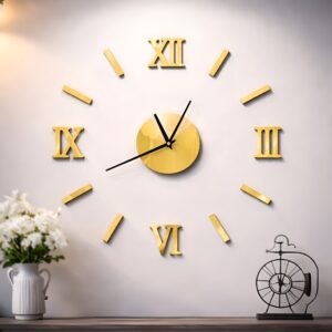 LIFEHAXTORE Acrylic DIY Non-ticking Wall Clock (Go...