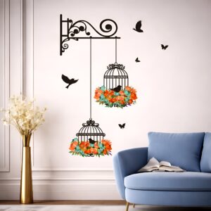 Xtore® Beautiful Bird Cage Wall Sticker Vinyl for Living/Bed Room – Large Size