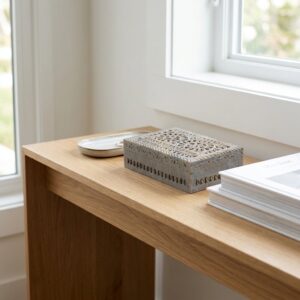 XTORE Floral Carving Jaali Work Marble Jewellery Box | Home Decoration | Gift Item | Birthday | Anniversary | Corporate Gift