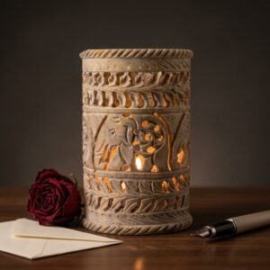 Xtore® Home Décor Carved Single Stone Antique Pe...