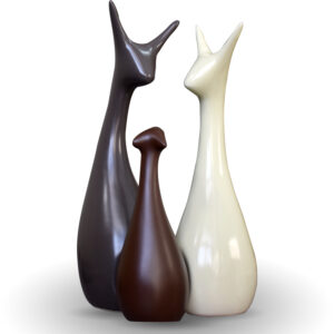 Xtore Home Dcor Lucky Deer Family Matt Finish Cera...