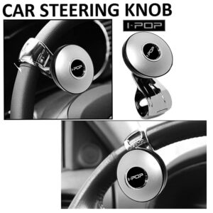 Xtore Car Steering Wheel Power Holder Knob Spinner (Black Silver)
