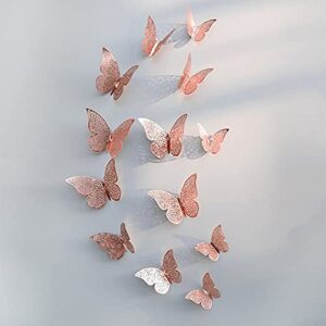 Xtore 3D home decor butterly – Rose Gold