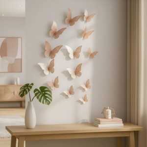Xtore 3D home decor butterly – Rose Gold