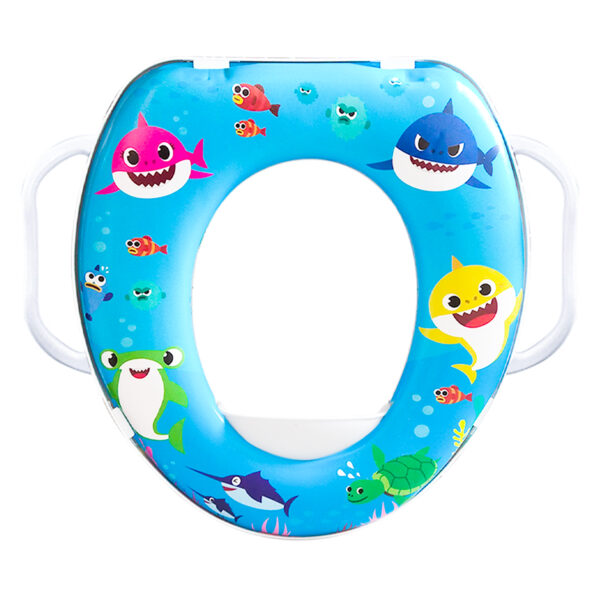 Xtore Cushioned Kids Potty Seat with Handle | Cartoon Print | Comfortable - (Assorted Adorable Prints, Blue , Pack of 1)