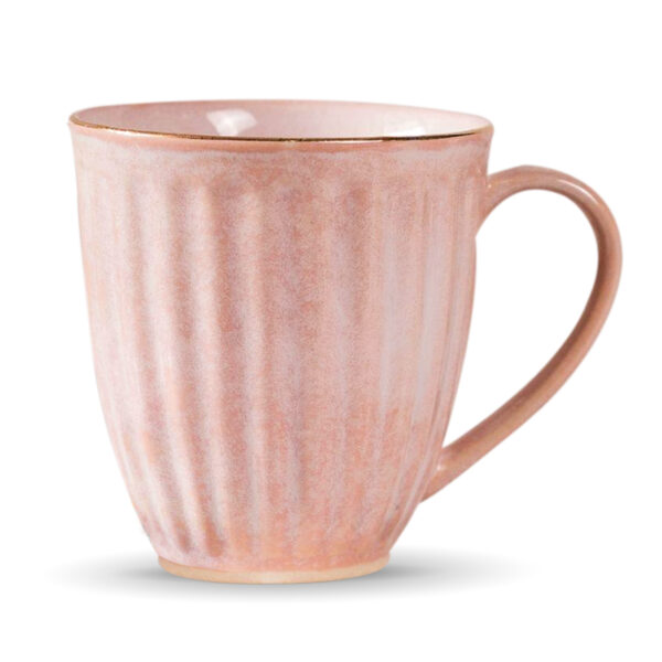 Xtore® Pink Stripped Pattern Ceramic Coffee / Milk Mugs, Pack of 1 ( Pink)