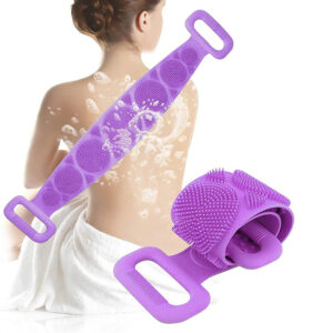 Xtore Silicon Back Scrubber Belt – Bathing Brush for Women, Dead Skin Removal Exfoliating Belt for Shower Silicone Bath Body Brush ( Purple )