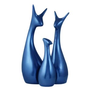 LIFEHAXTORE Muted Matte Metallic Blue Home Decor L...