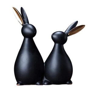 LADROX® Ceramic Rabbit Figurines for Home Decorat...