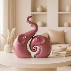 Lavish Rose Gold Home Decor Elephant Couple | Cera...