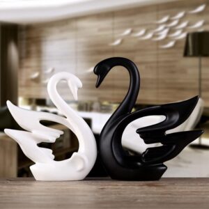 LADROX® Lavish Modern Home Décor Swan Couple | M...