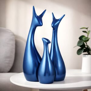 LIFEHAXTORE Muted Matte Metallic Blue Home Decor L...