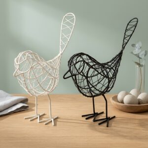 Iron Wire Black and White Bird Figurine | Beautifu...