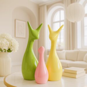 Home Decor Lucky Deer Family Set | Piano Finish Ce...
