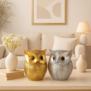 SRJANA Modern Classy Lucky Owl Combo Resin Art Fig...