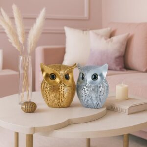 SRJANA Modern Classy Lucky Owl Combo Resin Art Fig...